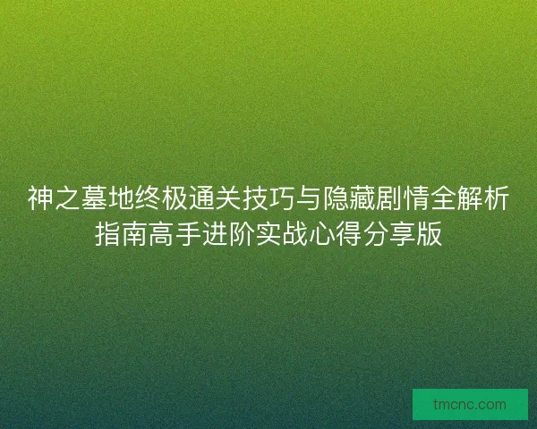 神之墓地终极通关技巧与隐藏剧情全解析指南高手进阶实战心得分享版